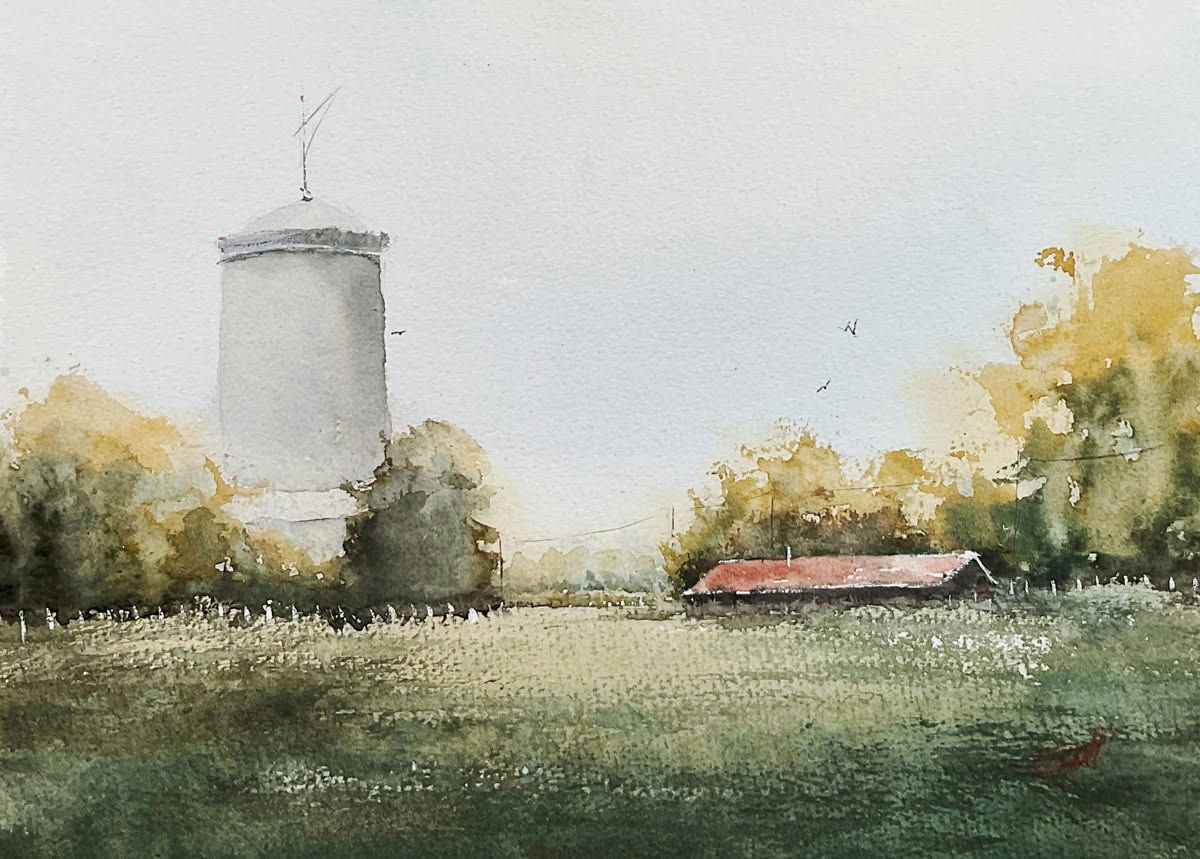 Near Greenbriar, Watercolor by Scott Brown