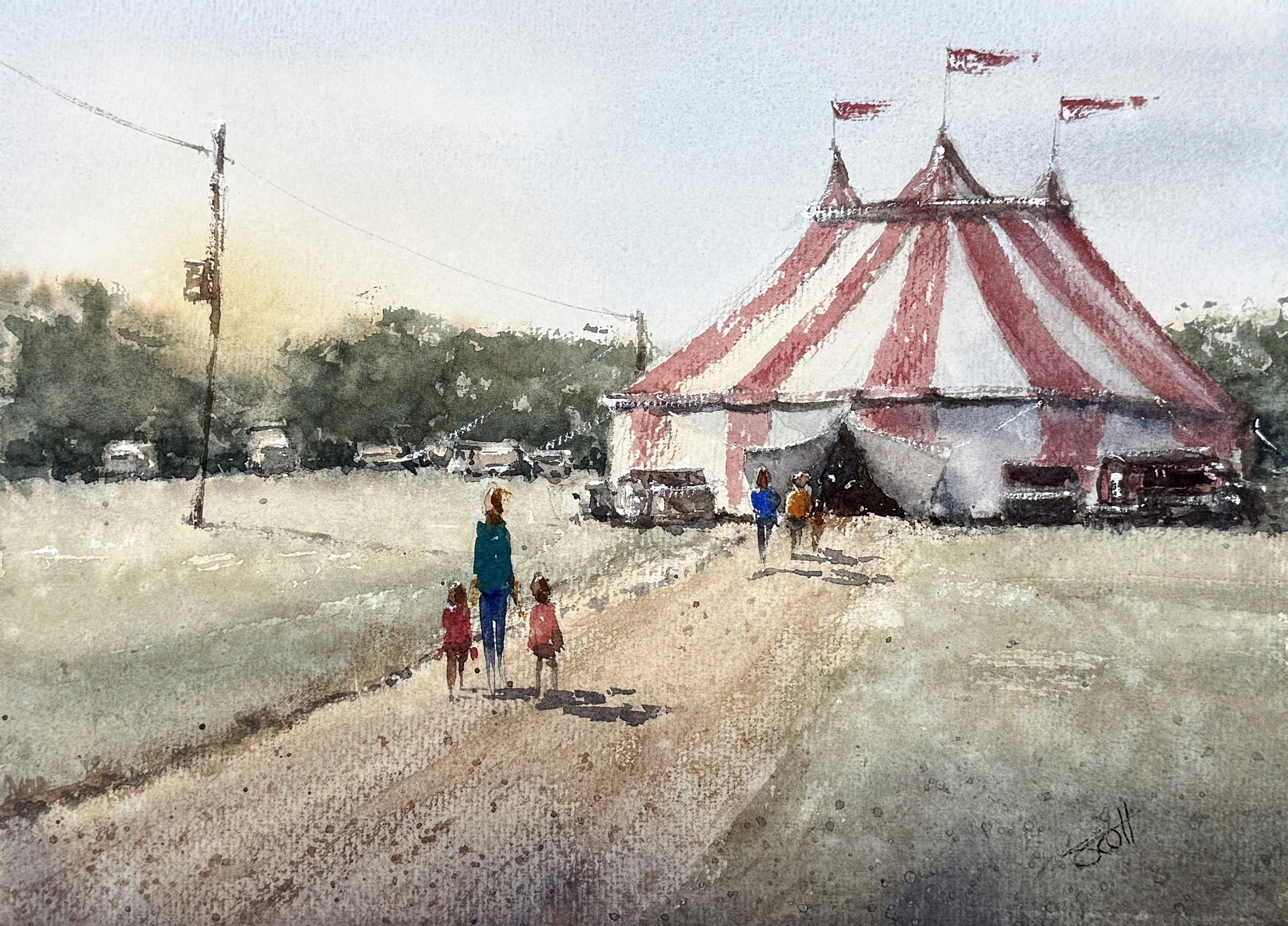 Send in the Clowns, Watercolor by Scott Brown
