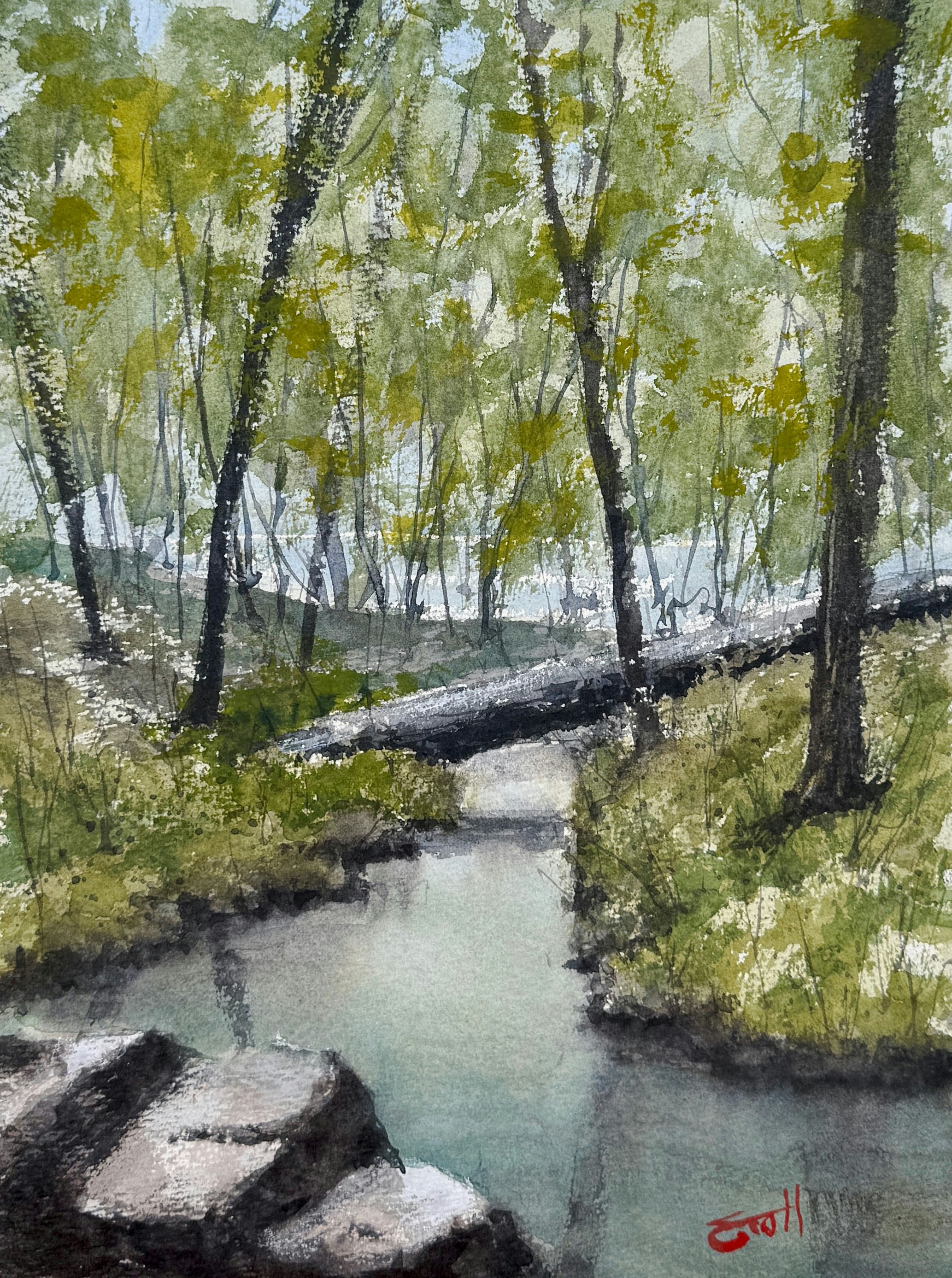 The Crik', Watercolor by Scott Brown