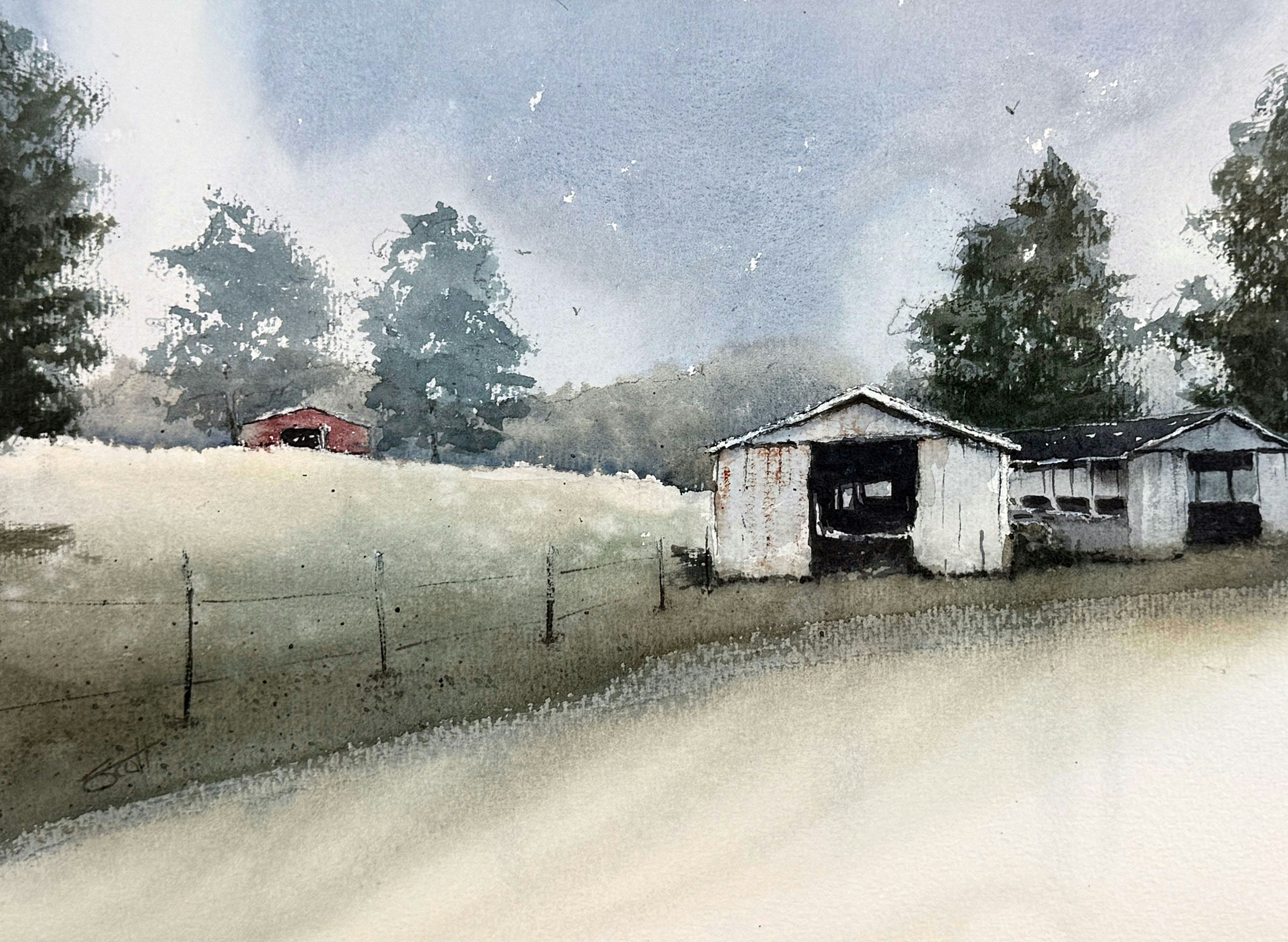 Vacancy on 201, Watercolor by Scott Brown
