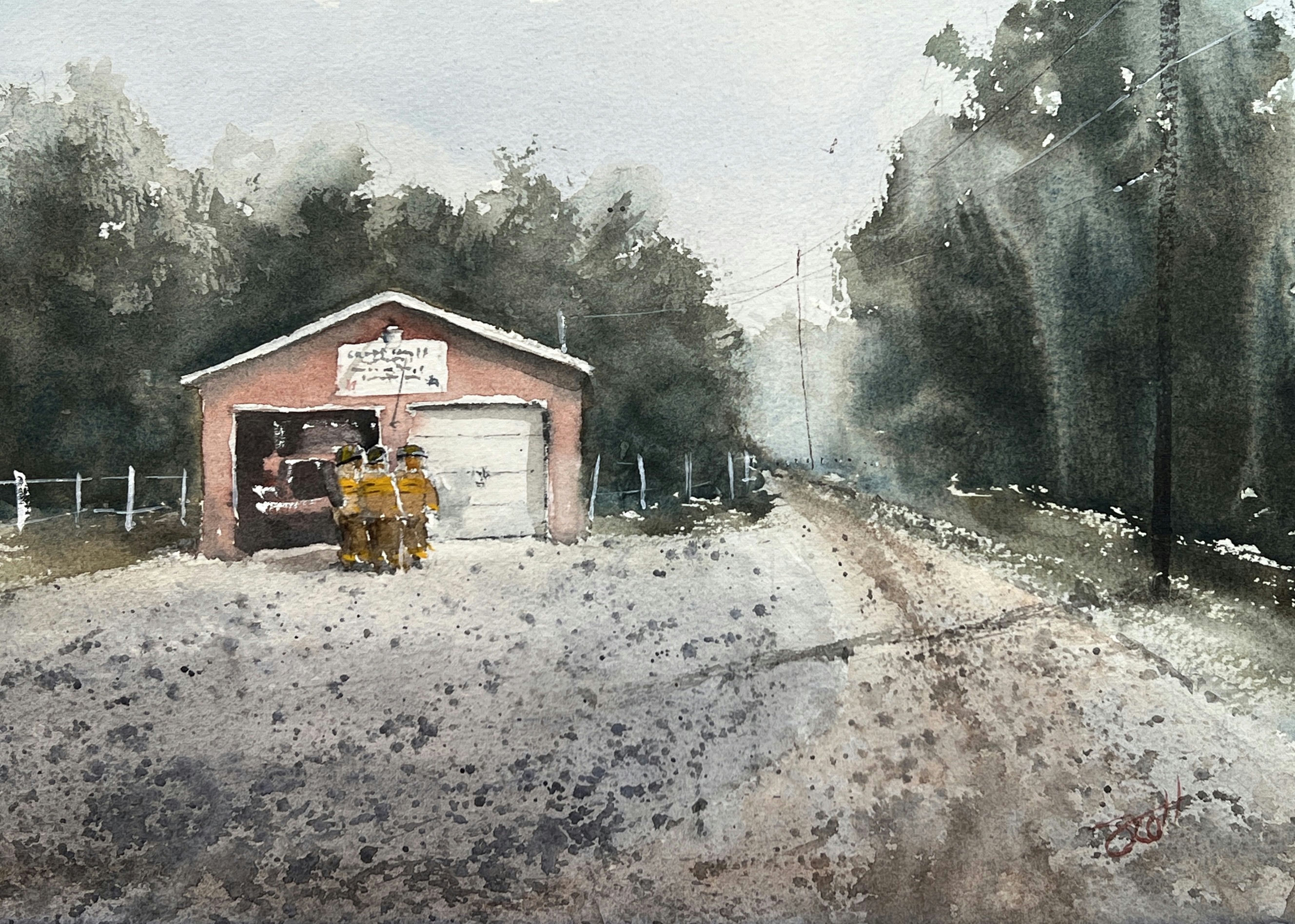 Volunteers, Watercolor by Scott Brown