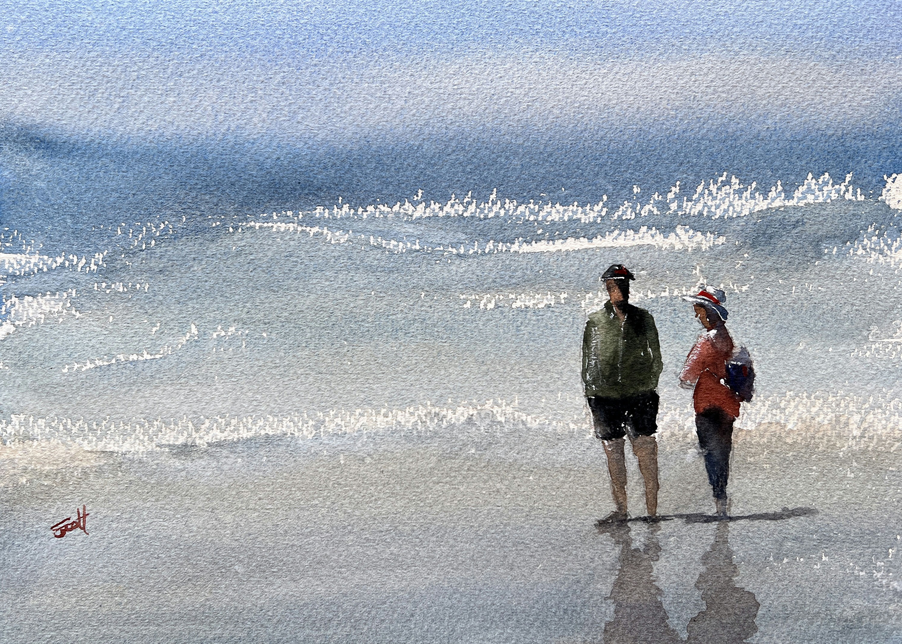 Where to for dinner?, Watercolor by Scott Brown