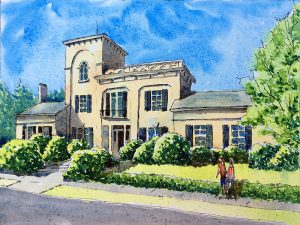 528 Franklin- Watercolor Line and Wash