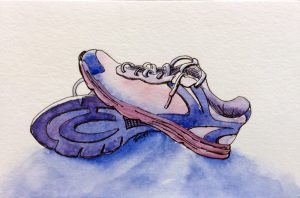 Gym Shoes- Watercolor Line and Wash