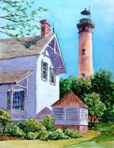 The Keeper's House- Watercolor Line and Wash