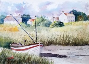 Marsh Boat - Watercolor