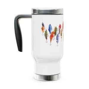 Fishing Lures Stainless Steel Travel Mug with Handle, 14oz